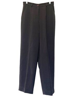 Donna Gray Womens Black Pleated Dress Pants Size 8 Polyester Button & Zip Close